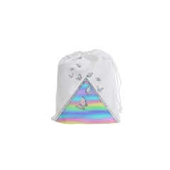 Minimal Holographic Butterflies Drawstring Pouch (XS)