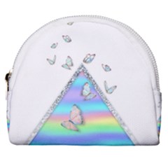 Minimal Holographic Butterflies Horseshoe Style Canvas Pouch