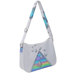 Minimal Holographic Butterflies Zip Up Shoulder Bag by gloriasanchez