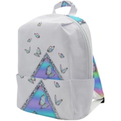 Minimal Holographic Butterflies Zip Up Backpack