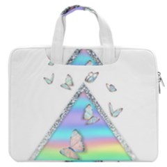 Minimal Holographic Butterflies Macbook Pro Double Pocket Laptop Bag by gloriasanchez