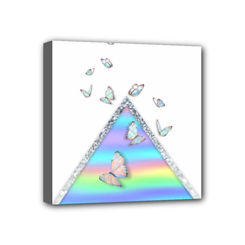 Minimal Holographic Butterflies Mini Canvas 4  X 4  (stretched) by gloriasanchez