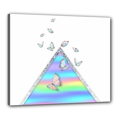 Minimal Holographic Butterflies Canvas 24  x 20  (Stretched)