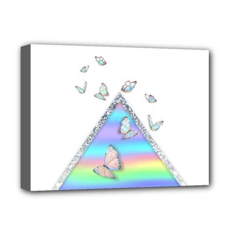 Minimal Holographic Butterflies Deluxe Canvas 16  X 12  (stretched)  by gloriasanchez