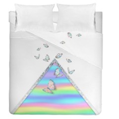 Minimal Holographic Butterflies Duvet Cover Double Side (Queen Size)