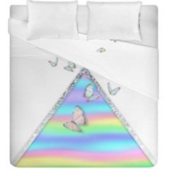 Minimal Holographic Butterflies Duvet Cover Double Side (King Size)
