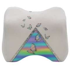 Minimal Holographic Butterflies Velour Head Support Cushion
