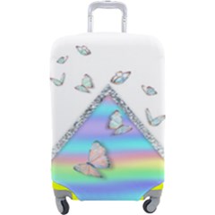 Minimal Holographic Butterflies Luggage Cover (Large)