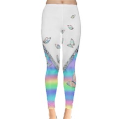 Minimal Holographic Butterflies Leggings 