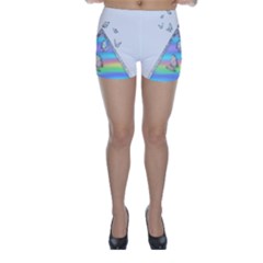 Minimal Holographic Butterflies Skinny Shorts by gloriasanchez
