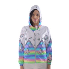 Minimal Holographic Butterflies Women s Hooded Windbreaker