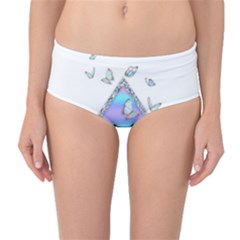 Minimal Holographic Butterflies Mid-waist Bikini Bottoms