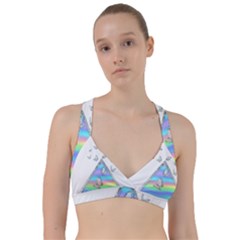 Minimal Holographic Butterflies Sweetheart Sports Bra