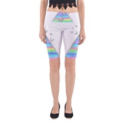 Minimal Holographic Butterflies Yoga Cropped Leggings