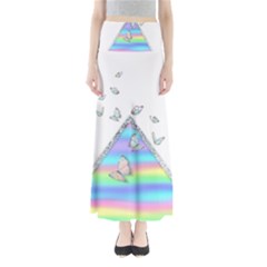 Minimal Holographic Butterflies Full Length Maxi Skirt