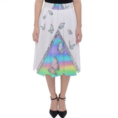Minimal Holographic Butterflies Classic Midi Skirt