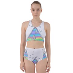 Minimal Holographic Butterflies Racer Back Bikini Set