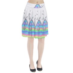 Minimal Holographic Butterflies Pleated Skirt