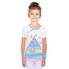 Minimal Holographic Butterflies Kids  One Piece Tee