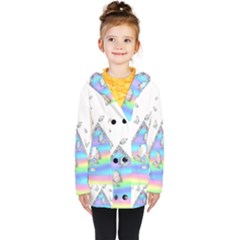 Minimal Holographic Butterflies Kids  Double Breasted Button Coat