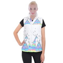 Minimal Holographic Butterflies Women s Button Up Vest