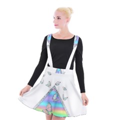 Minimal Holographic Butterflies Suspender Skater Skirt