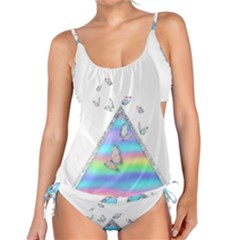 Minimal Holographic Butterflies Tankini Set