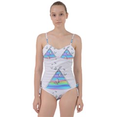 Minimal Holographic Butterflies Sweetheart Tankini Set