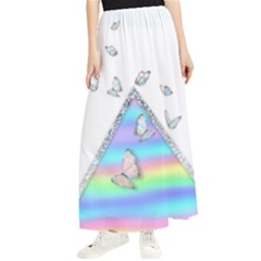 Minimal Holographic Butterflies Maxi Chiffon Skirt