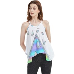 Minimal Holographic Butterflies Flowy Camisole Tank Top