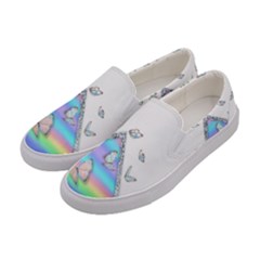 Minimal Holographic Butterflies Women s Canvas Slip Ons