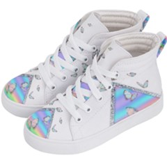 Minimal Holographic Butterflies Kids  Hi-Top Skate Sneakers