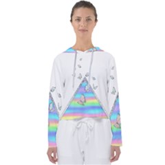 Minimal Holographic Butterflies Women s Slouchy Sweat