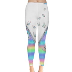 Minimal Holographic Butterflies Inside Out Leggings
