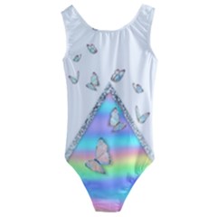 Minimal Holographic Butterflies Kids  Cut-Out Back One Piece Swimsuit