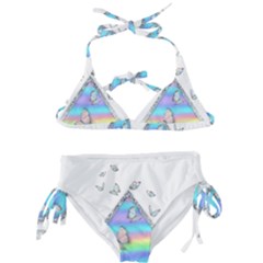 Minimal Holographic Butterflies Kids  Classic Bikini Set