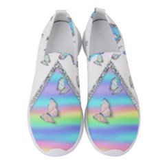 Minimal Holographic Butterflies Women s Slip On Sneakers