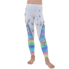 Minimal Holographic Butterflies Kids  Lightweight Velour Leggings