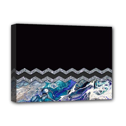 Blue Ocean Minimal Liquid Painting Deluxe Canvas 16  X 12  (stretched)  by gloriasanchez