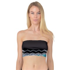 Blue Ocean Minimal Liquid Painting Bandeau Top by gloriasanchez