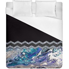 Blue Ocean Minimal Liquid Painting Duvet Cover (california King Size) by gloriasanchez