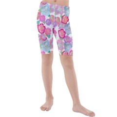 Bright, Joyful Flowers Kids  Mid Length Swim Shorts by SychEva