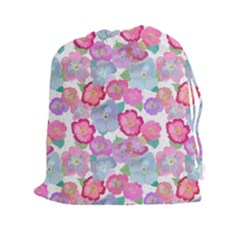 Bright, Joyful Flowers Drawstring Pouch (2xl)