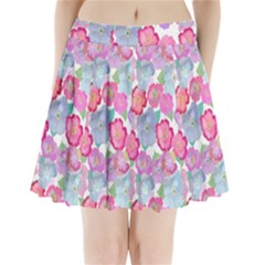 Bright, Joyful Flowers Pleated Mini Skirt by SychEva