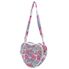 Bright, Joyful Flowers Heart Shoulder Bag