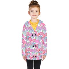 Bright, Joyful Flowers Kids  Double Breasted Button Coat by SychEva