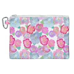 Bright, Joyful Flowers Canvas Cosmetic Bag (xl) by SychEva