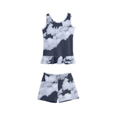 Cumulus Abstract Design Kids  Boyleg Swimsuit by dflcprintsclothing