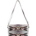 White Feathers Arabesque Removable Strap Clutch Bag View1