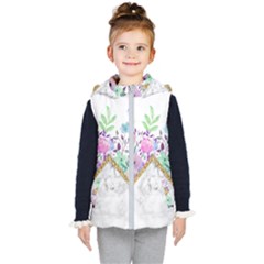 Minimal Gold Marble Bouquet Kids  Hooded Puffer Vest by gloriasanchez